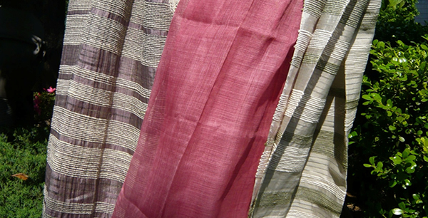 綿・絹織物　天然染め